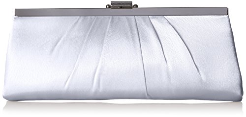Jessica McClintock Damen Blaire Abend-Clutch mit Satinrahmen Abendhandtasche, Silber von Jessica McClintock