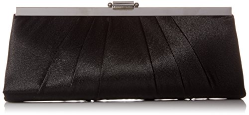 Jessica McClintock Damen Blaire Abend-Clutch mit Satinrahmen Abendhandtasche, Schwarz von Jessica McClintock
