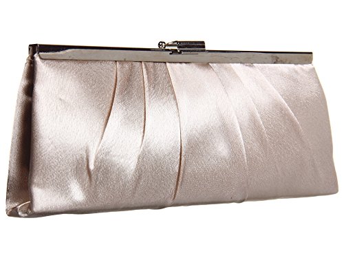 Jessica McClintock Unisex Blaire Abend-Clutch mit Satinrahmen Abendhandtasche, champagnerfarben, 39.5 EU von Jessica McClintock