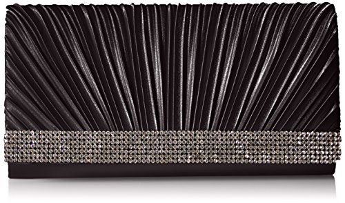 Jessica McClintock Chloe Abend-Clutch mit Schulterkette aus Satin, mit Strasssteinen, Schwarz (schwarz), Einheitsgröße von Jessica McClintock