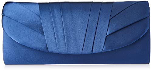 Jessica McClintock Damen Angel Abend-Clutch aus Satin, Smoking-Klappe Abendhandtasche, Marineblau von Jessica McClintock