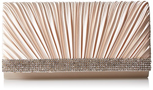 Jessica McClintock Damen Chloe Abend-Clutch aus Satin Abendhandtasche, champagnerfarben von Jessica McClintock