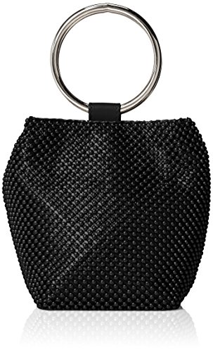 Jessica McClintock Damen Womens Gwen Ball Mesh Ring Wristlet Pouch Clutch Handtasche, schwarz von Jessica McClintock