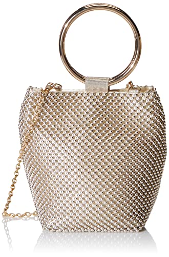 Jessica McClintock Damen Womens Gwen Ball Mesh Ring Wristlet Pouch Clutch Handtasche, Gold von Jessica McClintock