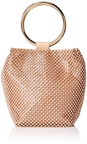 Jessica McClintock Damen Womens Gwen Ball Mesh Ring Wristlet Pouch Clutch Handtasche, Rose Gold von Jessica McClintock