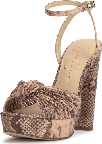 Jessica Simpson Damen Immie Platform Sandale-Plateau, Natürlicher Schlangenprint, 40 EU von Jessica Simpson