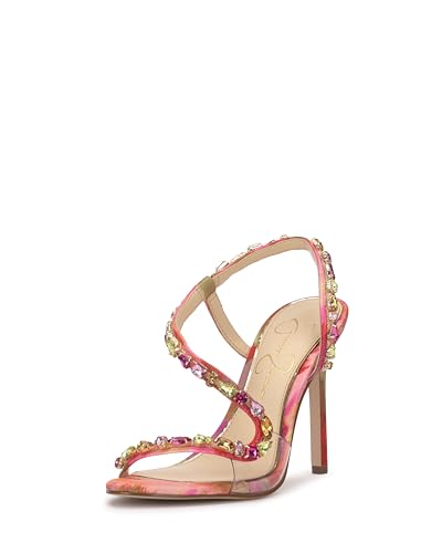 Jessica Simpson Damen Jaycin Verzierung Sandale mit Absatz, Pink Red Combo, 38.5 EU von Jessica Simpson