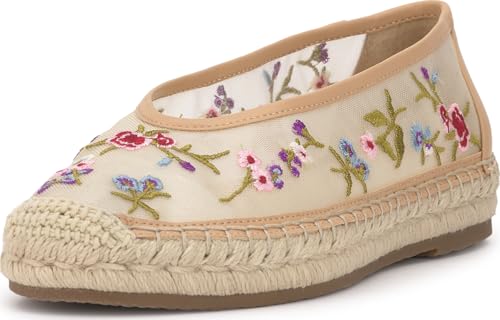 Jessica Simpson Damen Lucciea2 Ballerinas, Multi/Praline Floral Embroidered Mesh, 38 EU von Jessica Simpson