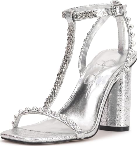 Jessica Simpson Damen Siven Sandale mit Absatz, Silber, 39 EU von Jessica Simpson