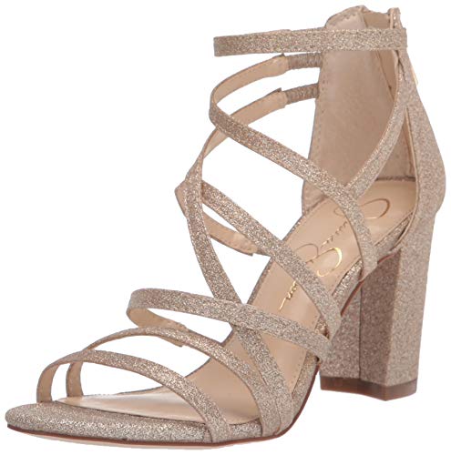 Jessica Simpson Damen Stassey Block Heel Strappy Sandal Pumps, Champagner, 39.5 EU von Jessica Simpson