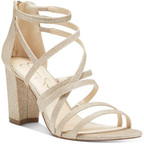 Jessica Simpson Damen Stassey Riemchensandalen mit Blockabsatz Pumps, Champagner, 39.5 EU von Jessica Simpson