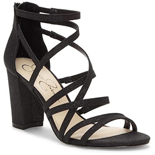 Jessica Simpson Damen Stassey Riemchensandalen mit Blockabsatz Sandale mit Absatz, Schwarz, 38.5 EU von Jessica Simpson