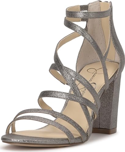 Jessica Simpson Damen Stassey Sandalen mit Absatz, Zinn, 37.5 EU von Jessica Simpson