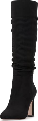 Jessica Simpson Minerva Damen Kniehohe Stiefel mit breiter Wade, Schwarzes Stretch-Mikroveloursleder, 37.5 EU von Jessica Simpson