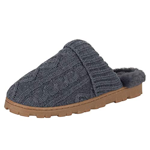 Jessica Simpson Womens Soft Cable Knit Slippers with Indoor/Outdoor Sole von Jessica Simpson