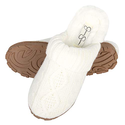 Jessica Simpson Womens Soft Cable Knit Slippers with Indoor/Outdoor Sole von Jessica Simpson