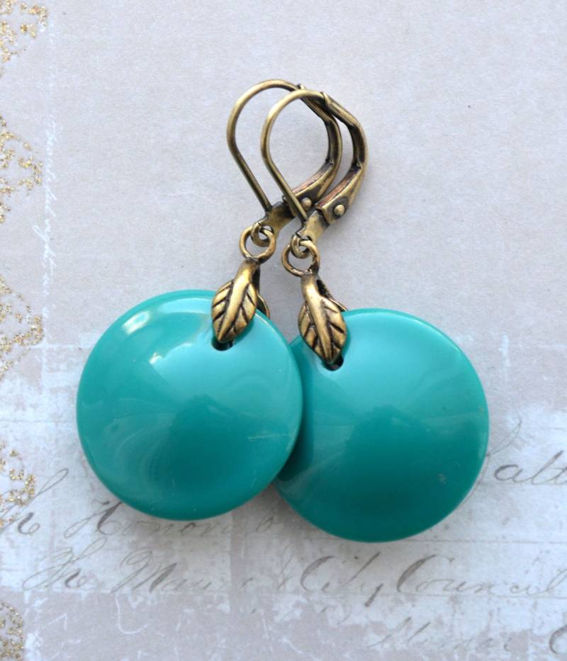 Art Deco Petrolium Kreis Ohrringe Art Deco Petrolium Kreis Ohrringe von JessicaAscoughDesign