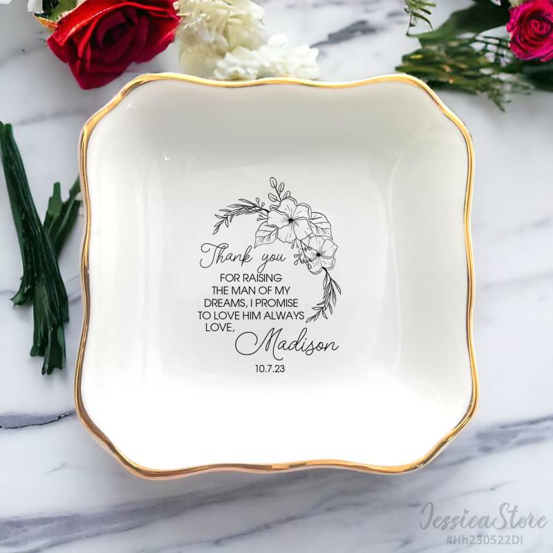 Personalisiertes Mutter Des Bräutigams Ringtablett-Danke Für Die Anziehung Mannes-Mutter-In-Gesetz von JessicaRCrafts