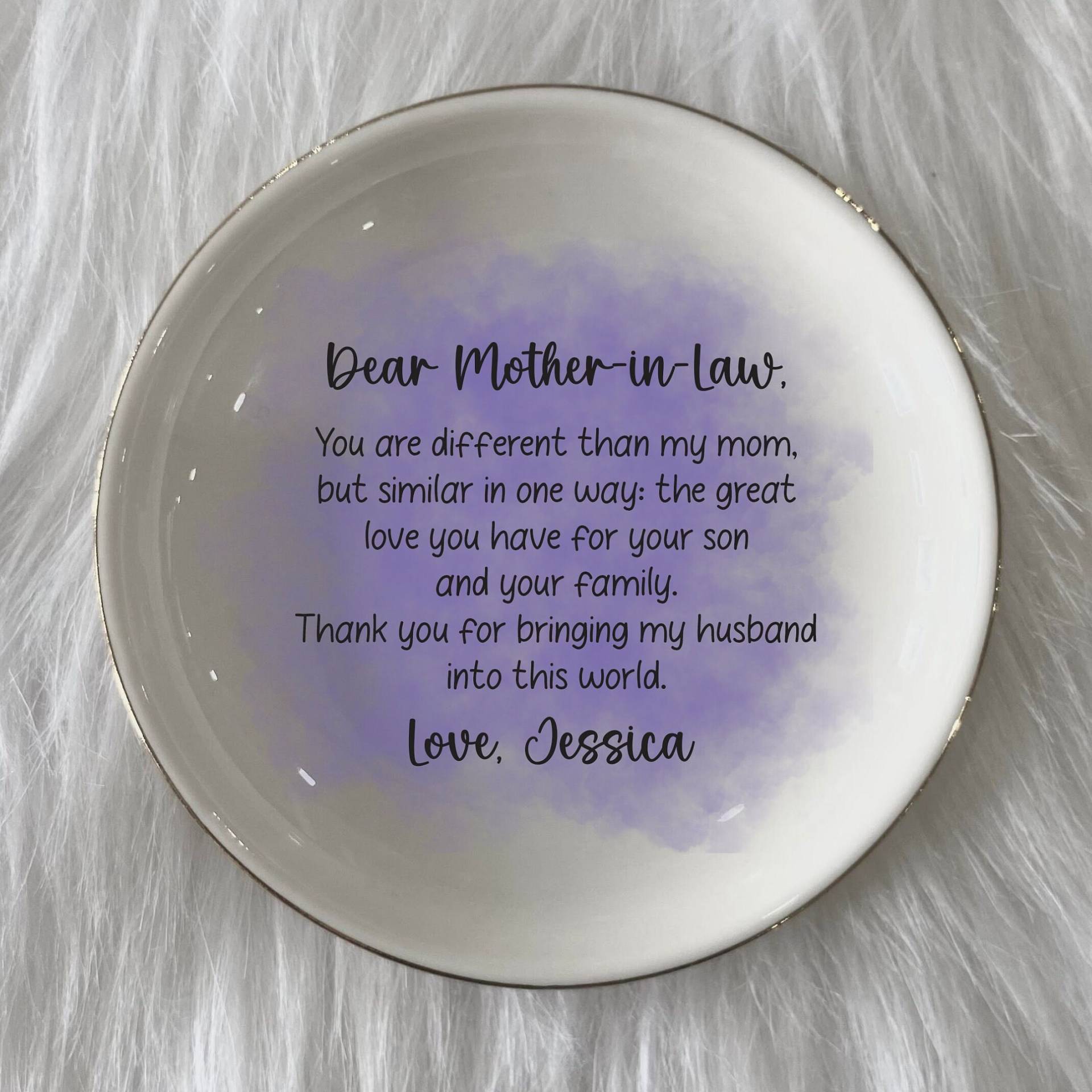 Vielen Dank Schwiegermutter-In Schwiegermutter Personalisierte Ring Schale-Benutzerdefinierte Schmuck Halter-Keramik Trinket Tablett-Mutters Vielen Dank Schwiegermutter-In Schwiegermutter Personalisierte Ring Schale-Benutzerdefinierte Schmuck Halter-Keramik Trinket Tablett-Mutters von JessicaRCrafts