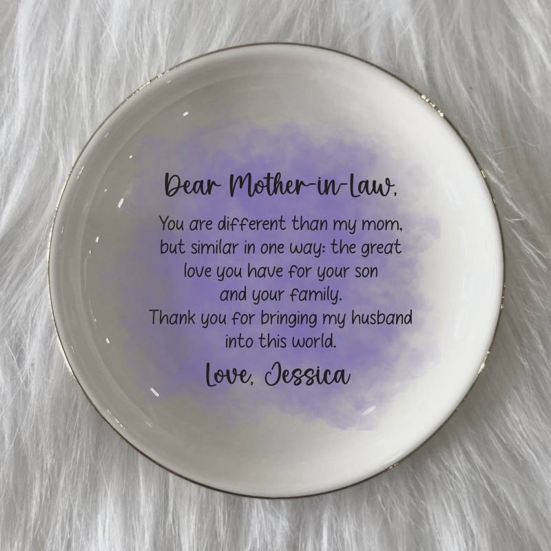 Vielen Dank Schwiegermutter-In Schwiegermutter Personalisierte Ring Schale-Benutzerdefinierte Schmuck Halter-Keramik Trinket Tablett-Mutters von JessicaRCrafts