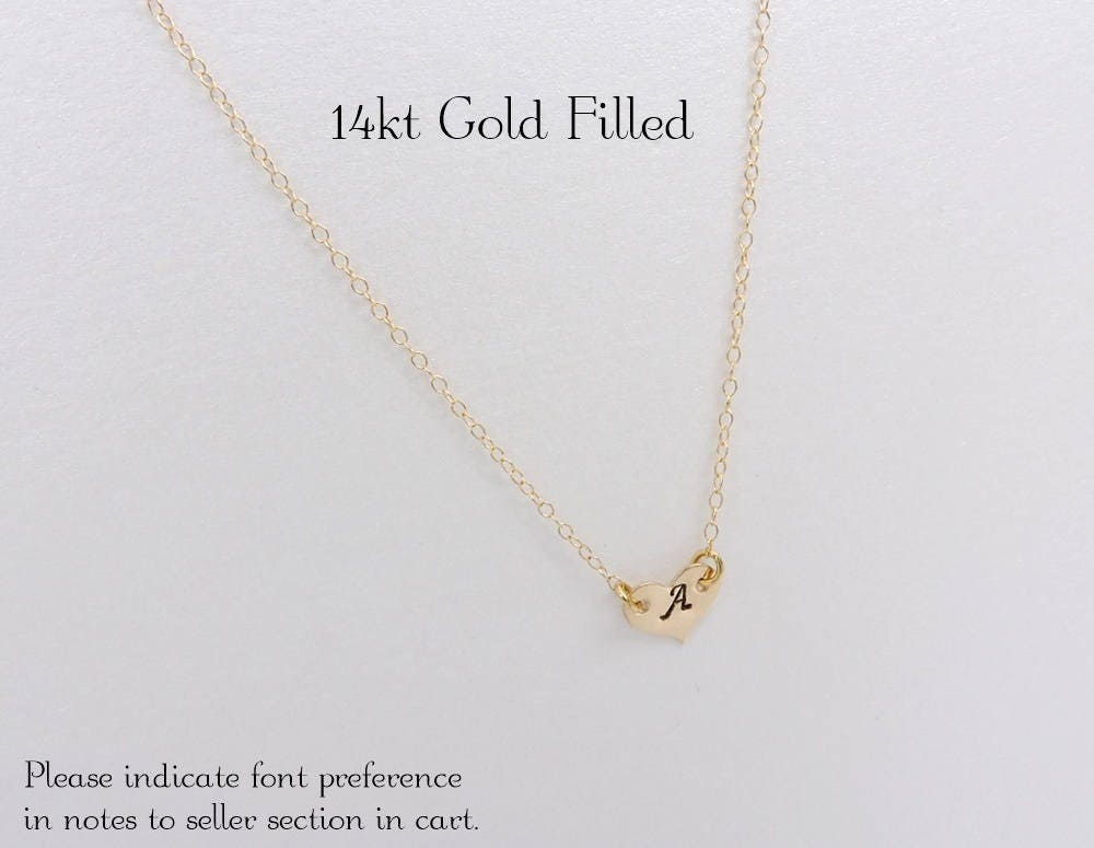 14Kt Gold Filled Herz Halskette, Benutzerdefinierte Monogramm Personalisierte Brautjungfer Geschenk, Blumenmädchen Minimalist Halskette 14Kt Gold Filled Herz Halskette, Benutzerdefinierte Monogramm Personalisierte Brautjungfer Geschenk, Blumenmädchen Minimalist Halskette von JessicasBridal