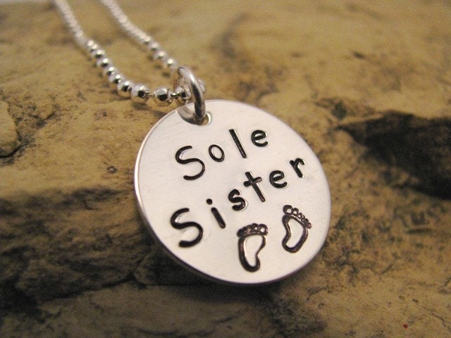 Sohle Schwester Sterling Silber Charm von JessicasGifts
