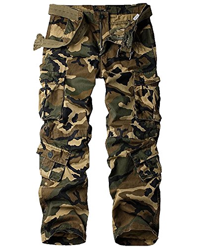 Jessie Kidden Damen Cargohose Camouflage Camouflage Armee Militär Taktische Arbeitshose, M Camouflage, 52 von Jessie Kidden