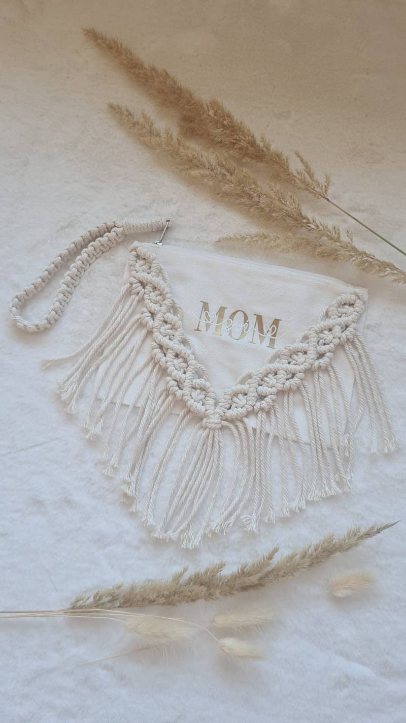 Kosmetiktasche Mit Makramee Personalisiert von JessisMAKRAMEEshop