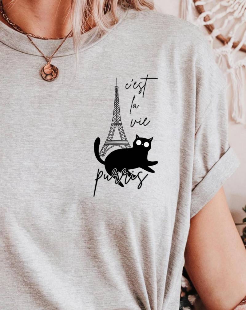 C'est La Vie Purris Katzen T-Shirt | Lustiges Shirt Eiffelturm Cat Paris Katze Lustige C'est La Vie Purris Katzen T-Shirt | Lustiges Shirt Eiffelturm Cat Paris Katze Lustige von JesslyGoods