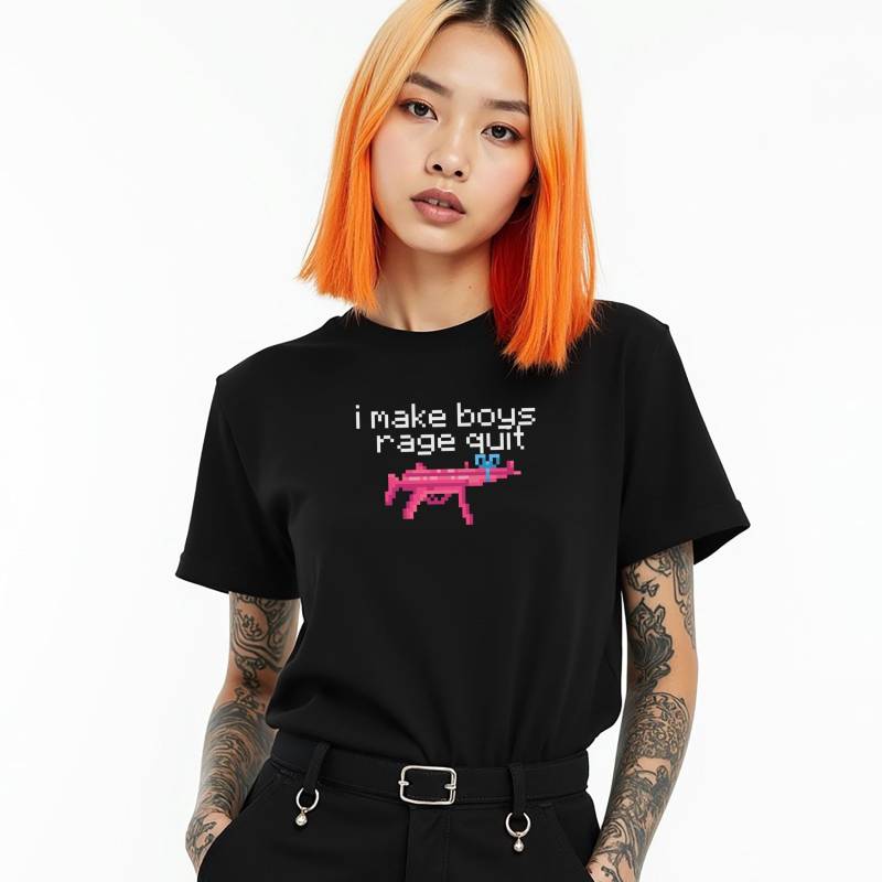 I Make Boys Rage Quit T-Shirt | Gaming Girl Gamer Ego Shooter| Computerspiele Pc Game Girls Shooter von JesslyGoods