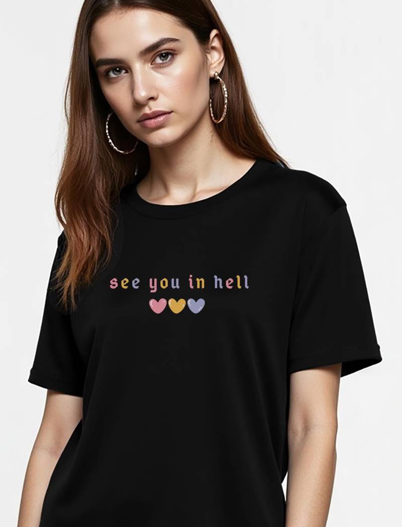 See You in Hell T-Shirt | Herz Metal Seh Dich Der Hölle Shirt Unisex Gothic Alternative See You in Hell T-Shirt | Herz Metal Seh Dich Der Hölle Shirt Unisex Gothic Alternative von JesslyGoods
