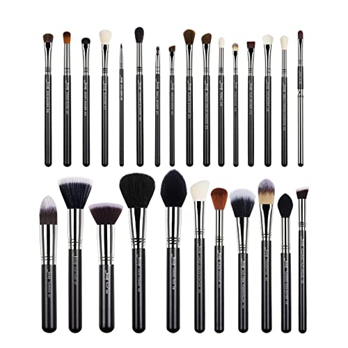 Jessup Pinselset Make Up Pinsel Set Professionelles Schminkpinsel Vegane Kosmetikpinsel Makeup Brushes Augenpinsel Gesichtspinsel Foundation Lidschatten Puder Synthetische Haare Schwarz 27 Stück T133 von Jessup