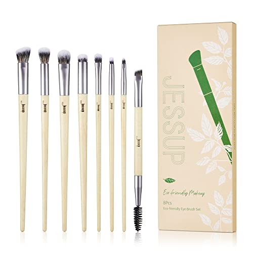 Jessup Pinselset Augenpinsel Set Augen Make Up Pinsel Set 8 Stück Lidschattenpinsel Augenpinselset Kosmetikpinsel Schminkpinsel Augenbrauen Eyeliner Pinsel Eye Shadow Brushes Set T328 von Jessup