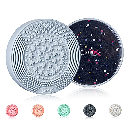 Jessup Pinselreiniger Silikon Make-up Pinsel-Reinigung Matte mit Schwamm multifunktional Make-up Pinsel Waschwerkzeug für Puder Lidschatten Augen Pinsel (Blau) A004 von Jessup