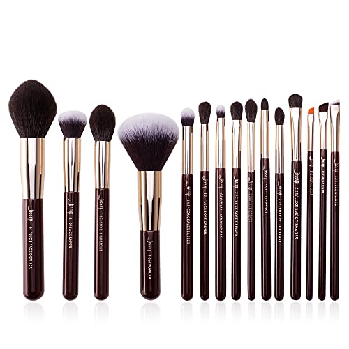 Jessup Pinselset 15 Stk Professionelles Makeup Pinsel Set Kosmetik Schmink Augen Gesichts Pinsel Foundation Puder Lidschatten Eyeliner Synthetische Haare Holzgriff T282 von Jessup