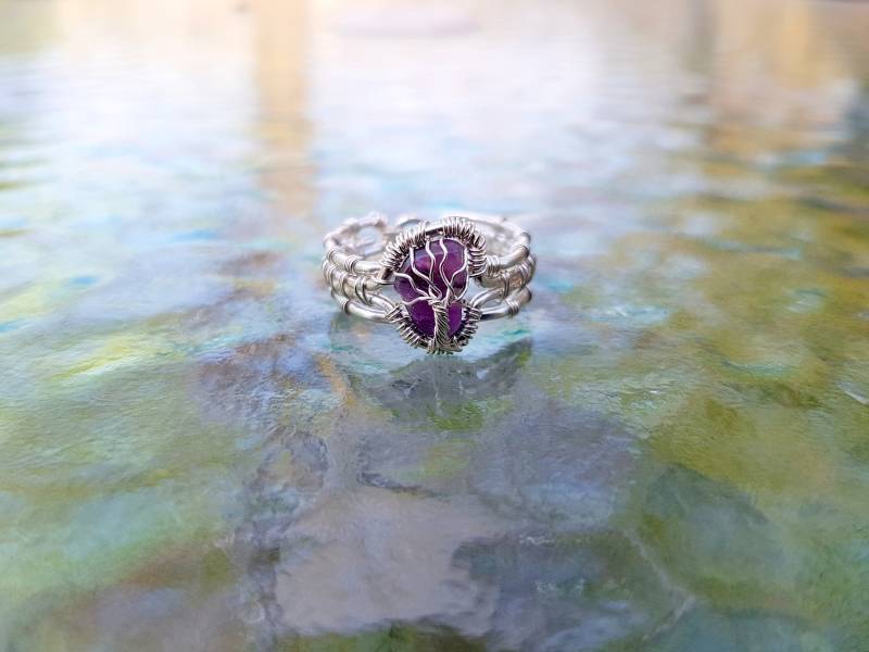Baumring Mit Einem Amethyst - Edelstein Baumring Mit Einem Amethyst - Edelstein von JessyHerc