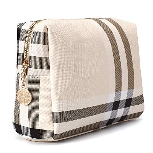 Jessyline Große Make-up-Tasche für Geldbörse, luxuriöse Damen-Kosmetiktaschen, Designer-Make-up-Tasche für Kulturbedarf, Reise-Organizer, beige, Large Jessyline Große Make-up-Tasche für Geldbörse, luxuriöse Damen-Kosmetiktaschen, Designer-Make-up-Tasche für Kulturbedarf, Reise-Organizer, beige, Large von Jessyline