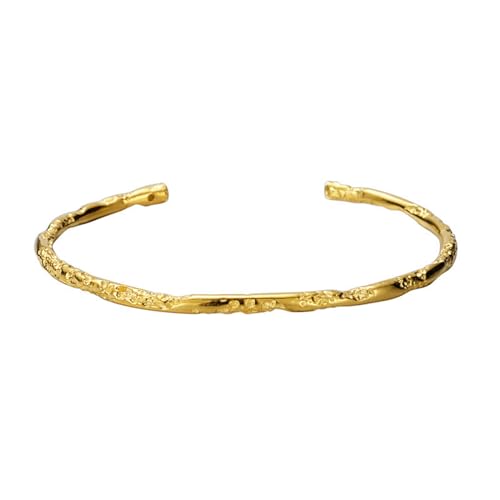 Jesuky Armband Silber, Armband Damen 925 Plissierter Offener Armreif Handkette Verstellbar Armband Damen 925 Gold Für Damen Geschenke Geburtstag Valentinstag Geschenck von Jesuky