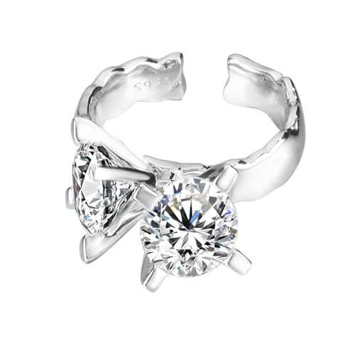 Jesuky Damen Ring, Silber Ringe 925 Einfache Eleganz Silber Ringe Damen 7.2 Gr Verstellbar Ring Silver Für Damen Geburtstag Valentinstag Geschenck von Jesuky