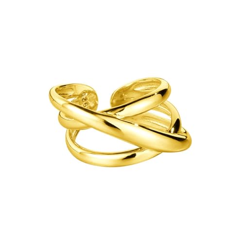 Jesuky Damen Ring, Silber Ringe 925 Gedrehte Linie Crossover Einfach Ringe Offen 5 Gr Verstellbar Ring Silver Für Damen Geburtstag Valentinstag Geschenck von Jesuky