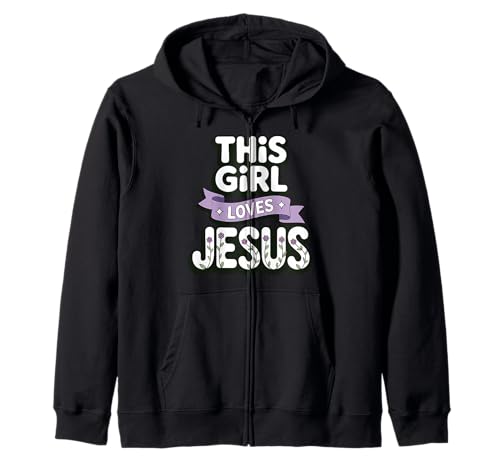 Dieses Mädchen liebt Jesus Christliches Mädchen Jesus Kapuzenjacke Dieses Mädchen liebt Jesus Christliches Mädchen Jesus Kapuzenjacke von Jesus Designs for Girls Who Love Christ