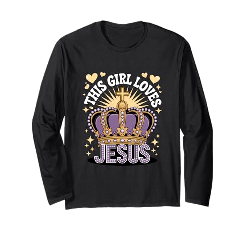 Dieses Mädchen liebt Jesus Christliches Mädchen Jesus Langarmshirt von Jesus Designs for Girls Who Love Christ