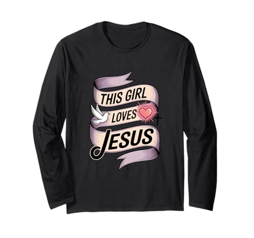 Dieses Mädchen liebt Jesus Christliches Mädchen Jesus Langarmshirt von Jesus Designs for Girls Who Love Christ