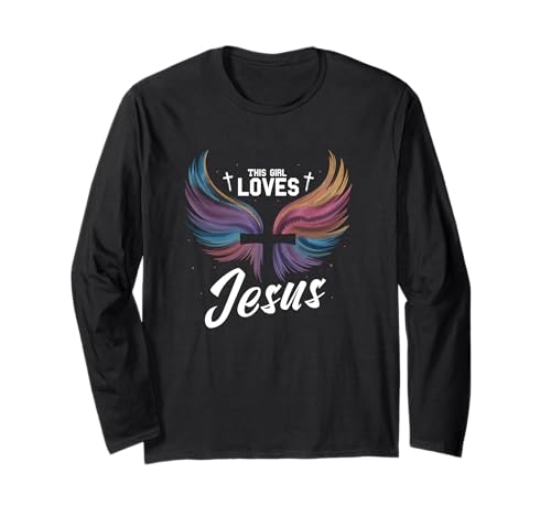Dieses Mädchen liebt Jesus Christliches Mädchen Jesus Langarmshirt von Jesus Designs for Girls Who Love Christ