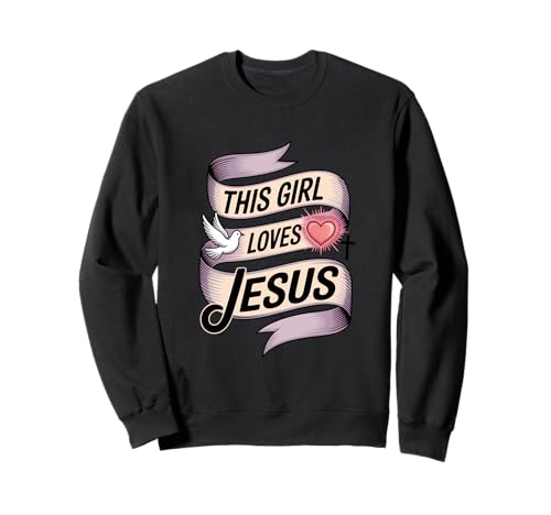 Dieses Mädchen liebt Jesus Christliches Mädchen Jesus Sweatshirt von Jesus Designs for Girls Who Love Christ