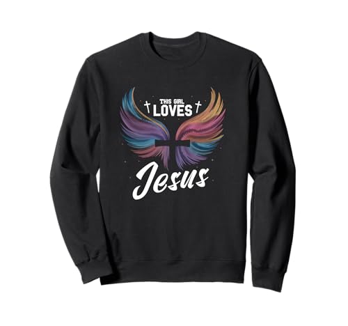 Dieses Mädchen liebt Jesus Christliches Mädchen Jesus Sweatshirt von Jesus Designs for Girls Who Love Christ