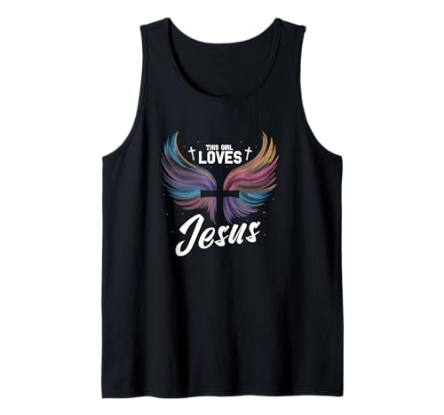 Dieses Mädchen liebt Jesus Christliches Mädchen Jesus Tank Top von Jesus Designs for Girls Who Love Christ