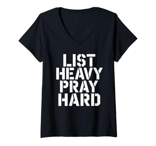 Damen Jesus Tshirt Fitness Gym Christentum Christ Cross Kreuz T-Shirt mit V-Ausschnitt von Jesus Geschenk Christentum Bibel Kirche Fitness