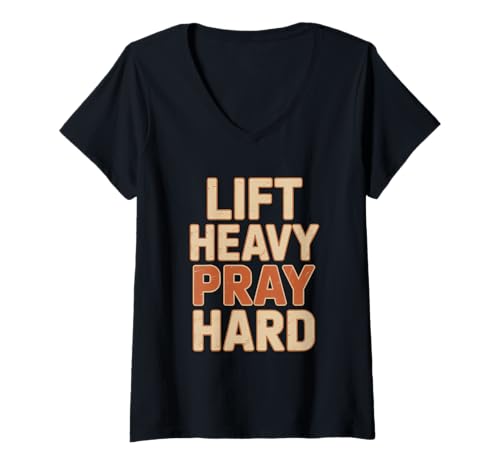 Damen Jesus Tshirt Fitness Gym Christentum Christ Cross Kreuz T-Shirt mit V-Ausschnitt von Jesus Geschenk Christentum Bibel Kirche Fitness