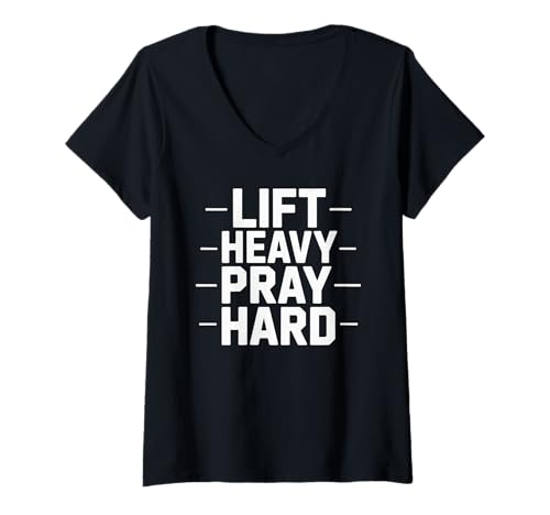 Damen Jesus Tshirt Fitness Gym Christentum Christ Cross Kreuz T-Shirt mit V-Ausschnitt von Jesus Geschenk Christentum Bibel Kirche Fitness